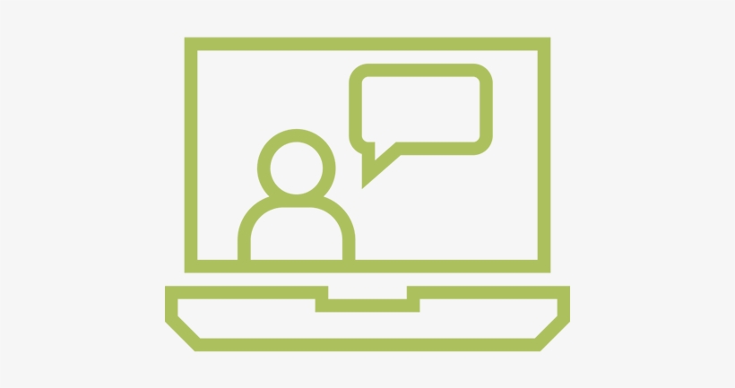 Illustration Of A Laptop Showing A Person With A Speech - Strategy, transparent png
