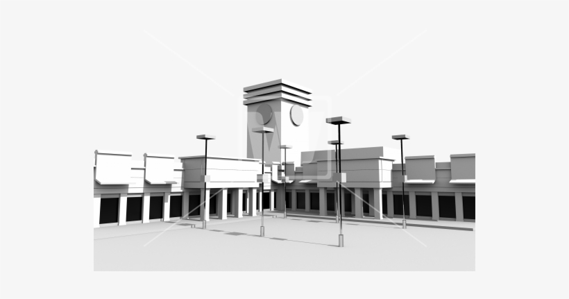 3d Plaza Model - Model, transparent png