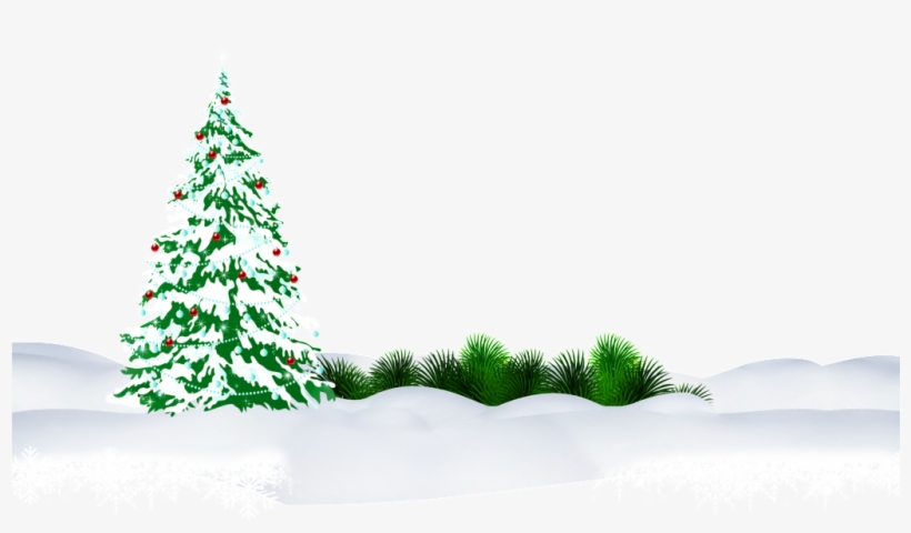 Green And Snowy Christmas Png - Christmas Tree With Snow Png, transparent png