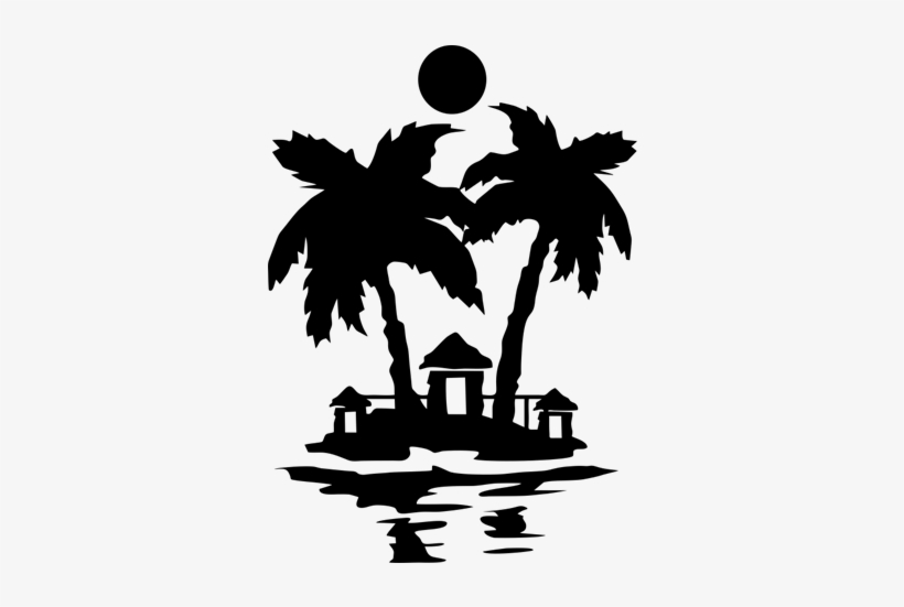 Vinilo Decorativo Isla Del Paraíso Con Palmeras - Algeria Large Wall Clock, transparent png