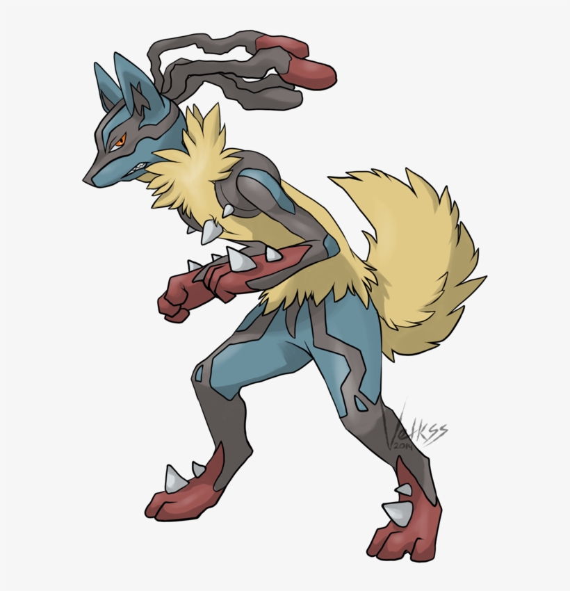 Mega Lucario By Velkss - Cartoon, transparent png
