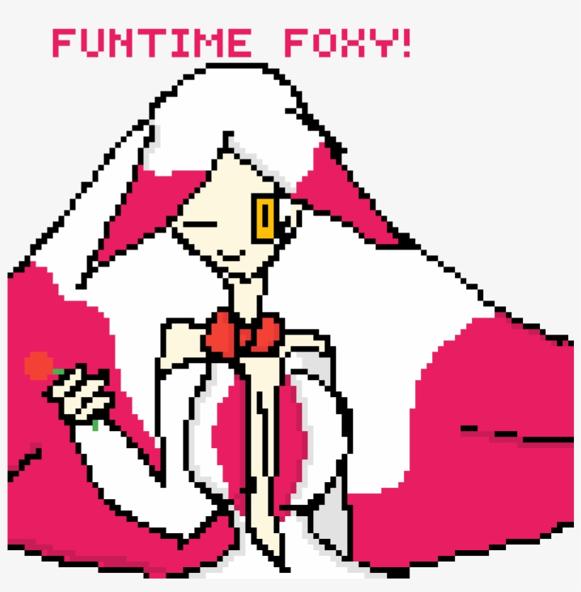 Funtime Foxy - Pixel Portrait, transparent png