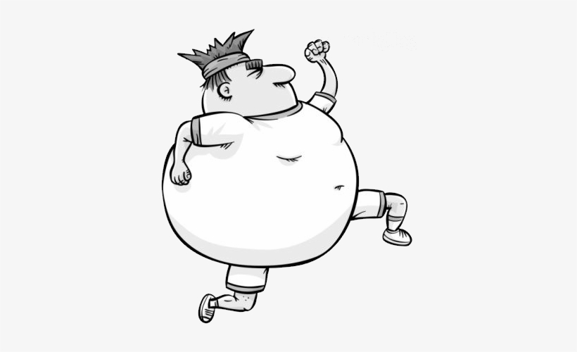 Hoy Salí A Correr Despues De Jugar Un Partido De Fútbol - Running Fat Man Cartoon Png, transparent png