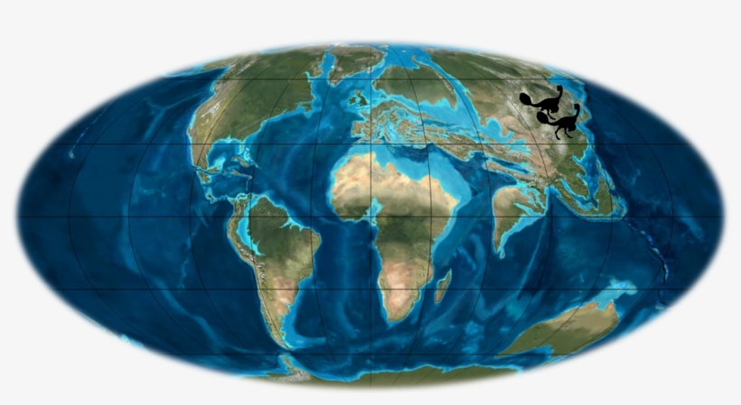 Nomingia-mapa - World 55 Million Years Ago, transparent png