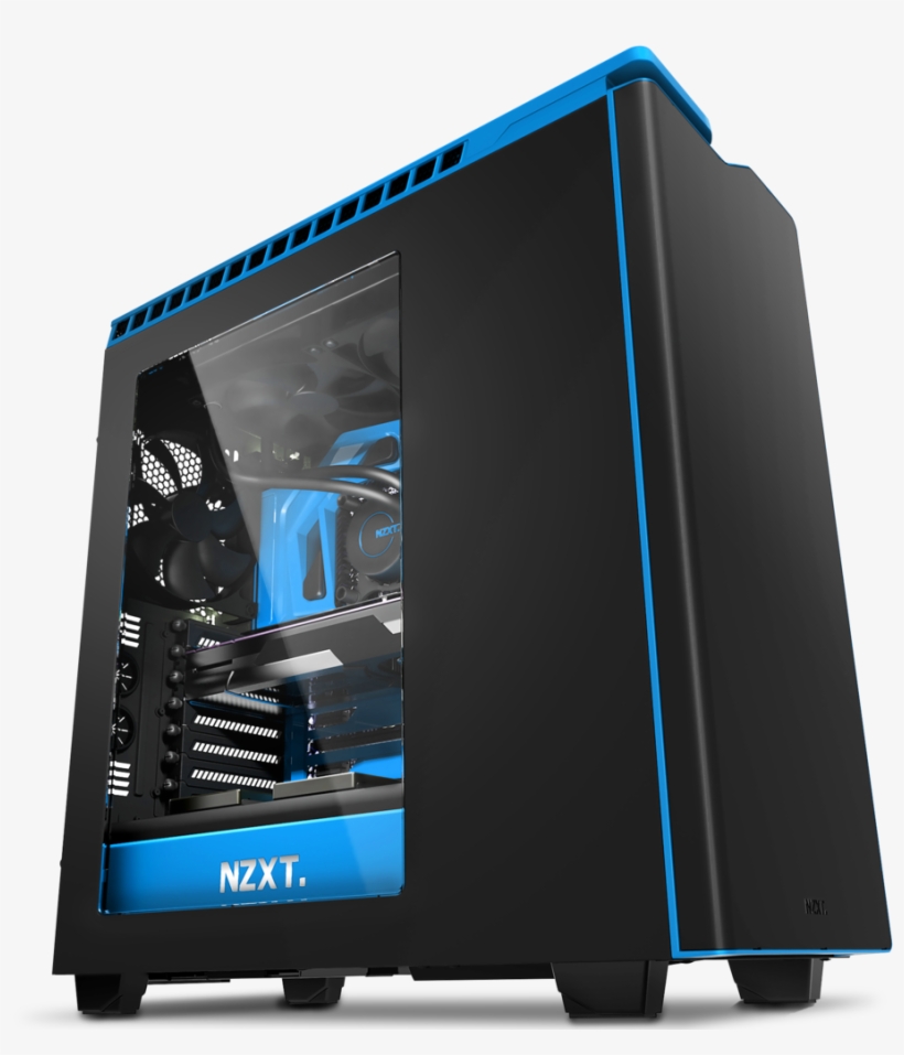 Nzxt H440 Matte Black Blue Ca H442w M4, transparent png