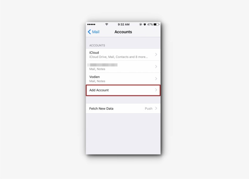 4 Click Add Account - Iphone, transparent png