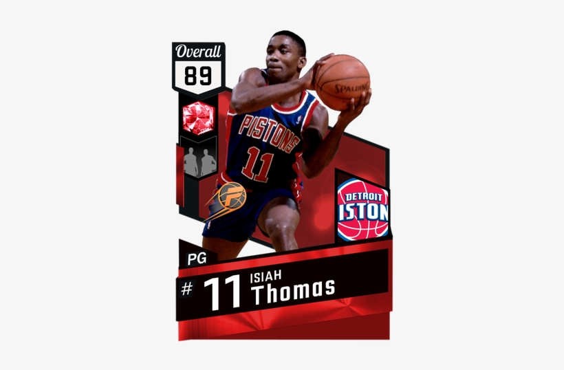 '89 Isiah Thomas Ruby Card - Jeremy Lin 2k18 Rating, transparent png