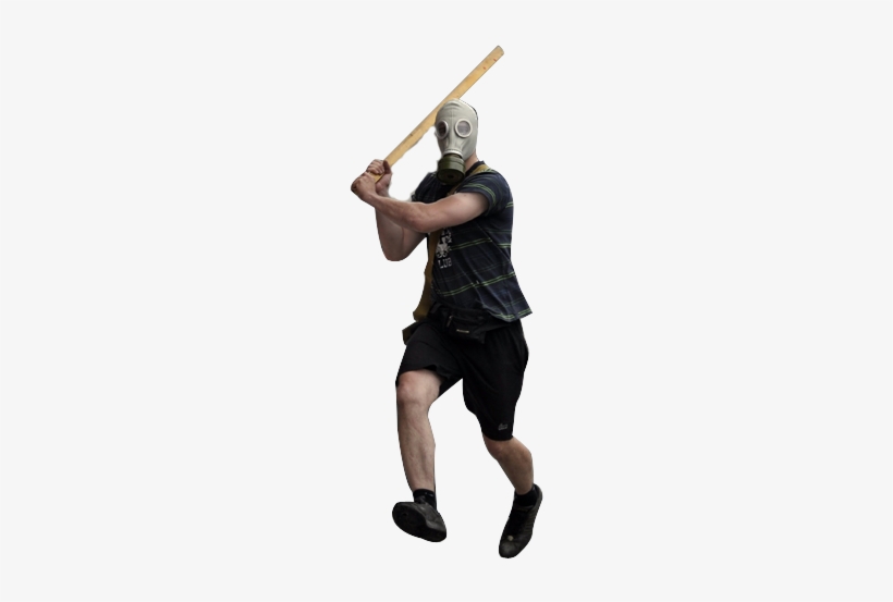 That's Gas Mask Goliath, The Hero That Gotham Deserves - Man With Baseball Bat Png, transparent png