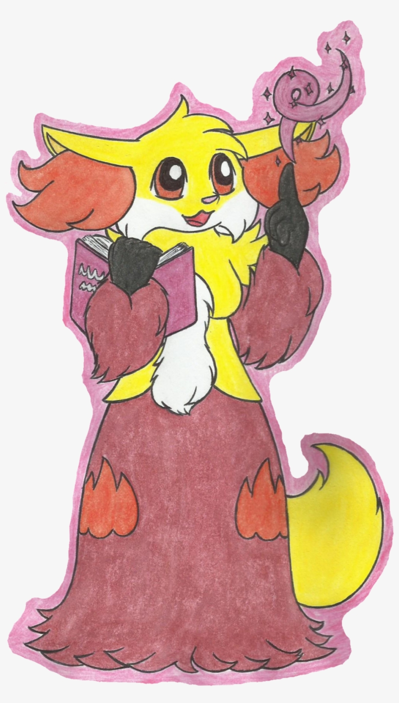 Delphox Use Fancy Magic - Cartoon, transparent png