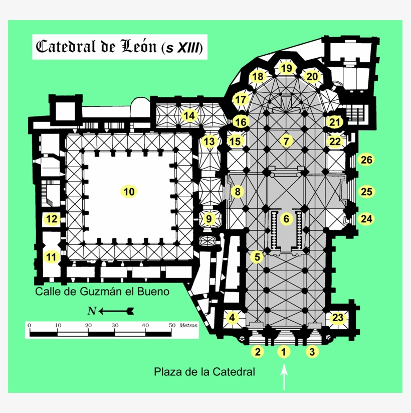 Leon Catedral Planta - Catedral Leon Plano, transparent png