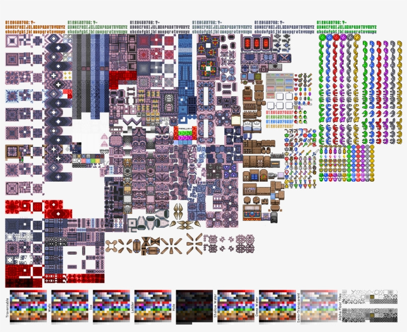 The "purple" Tileset Was Used In "map18" - Lttp Tileset, transparent png