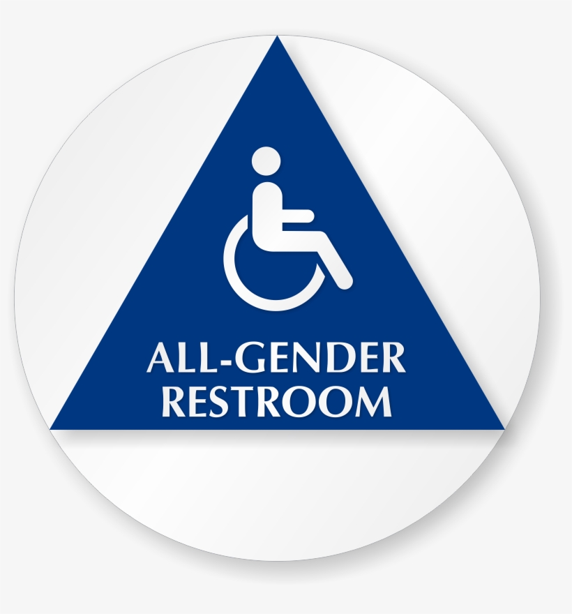 California All-gender Restroom Sign With Handicap Symbol, - Restroom Sign Family, transparent png