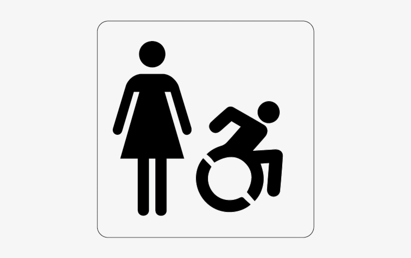 Women Handicapped Restroom Sign - Rae - Accessible Icon - 40" Handicap Stencil With Parking, transparent png