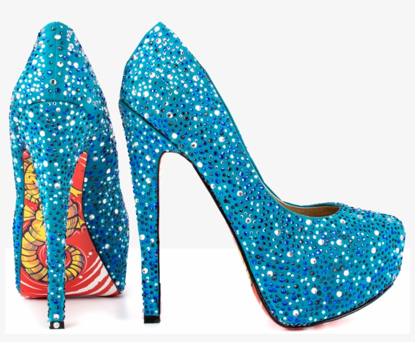 Zapatos Y Lentejuelas - Ocean Blue Heels, transparent png