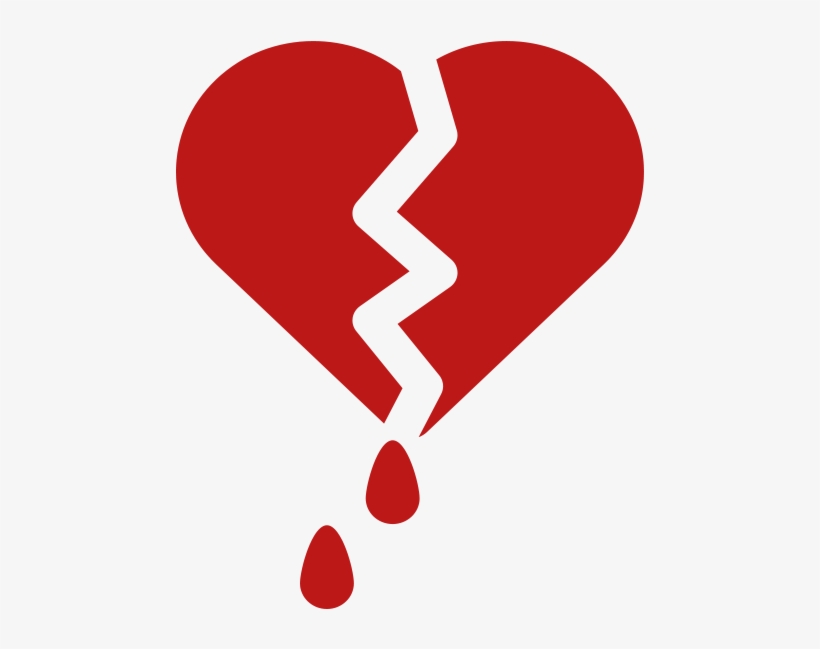 Simbolo De Un Corazon Roto Con Gotas De Sangre - Figuras De Corazones Rotos, transparent png