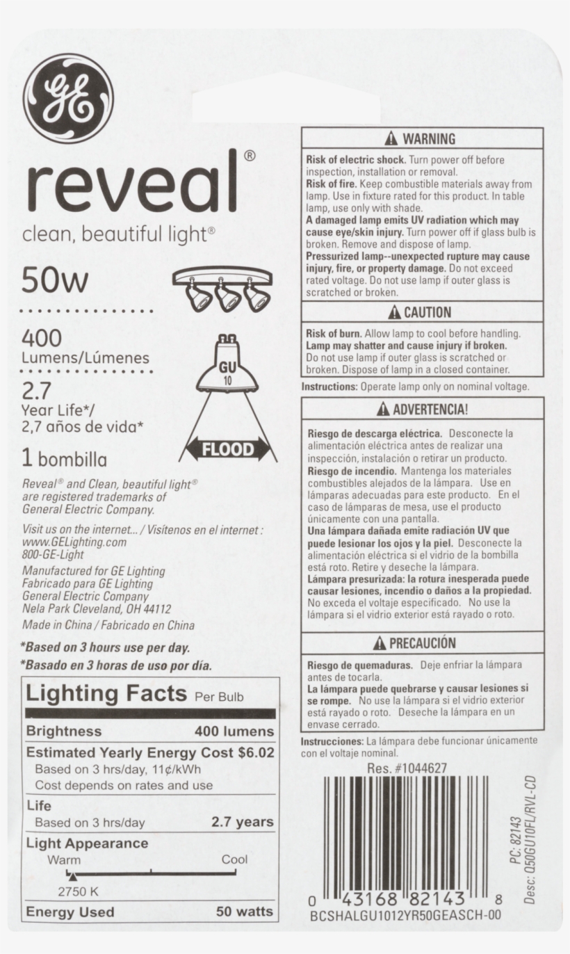 Ge Lighting 82143 50-watt Reveal With Halogen Floodlight - Ge Lighting 97664 25-watt 240-lumen Specialty T4 Halogen, transparent png