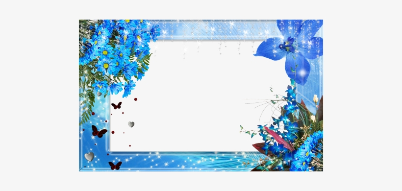 Ofertar Flores Azuis - Frame With Blue Flowers, transparent png