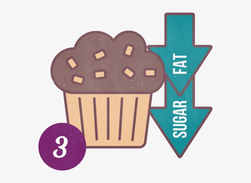 Reduced Sugar, Saturated Fat, And Salt In Our Food - Cupcake, transparent png