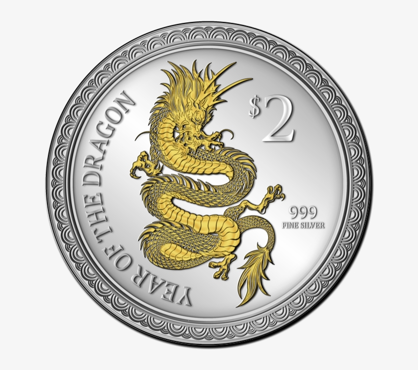 Exclusive Year Of The Dragon Gilded Silver Coin From - Silver, transparent png