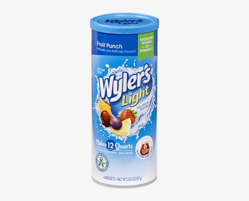 Bring The Party To Your Water With A Burst Of Low Calorie - Wylers Light Drink Mix, Iced Tea, Peach - 6 Packets,, transparent png