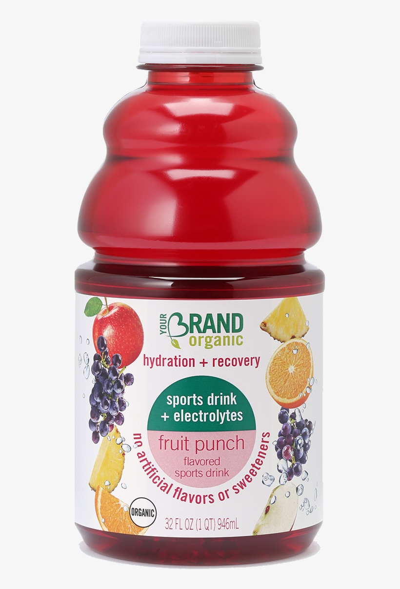 Your Brand 32 Oz Organic Fruit Punch Sports Drink - Punch, transparent png