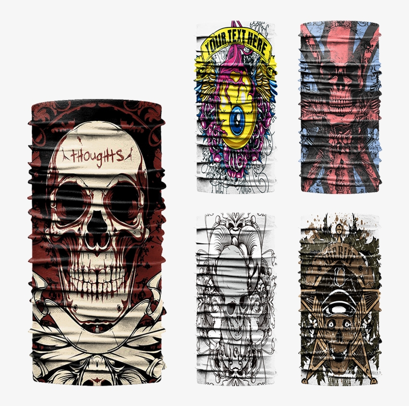 Printed Multi Bandana - Skull, transparent png