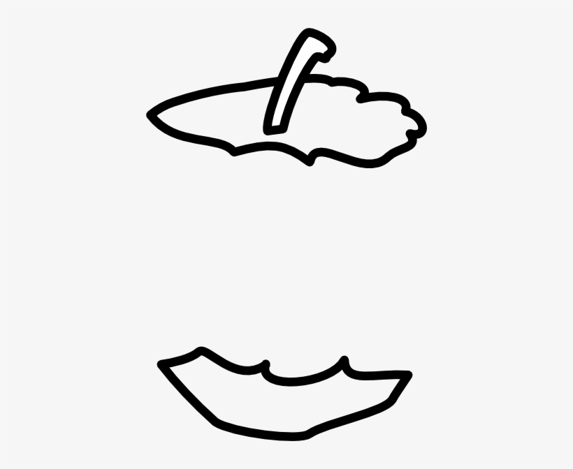 Apple Core Outline Clip Art - Clipart Apple Core Black And White, transparent png
