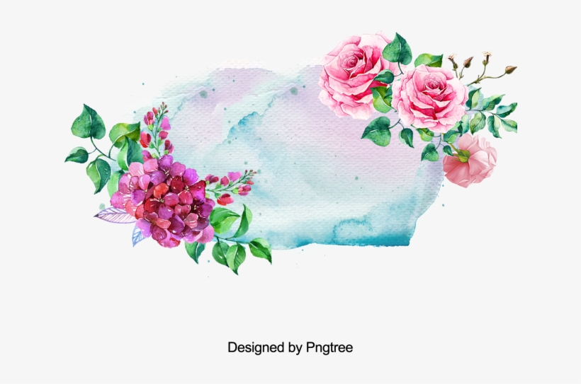 Pintado A Mano De Flores Y Marco De Salpicaduras De - Hübsche Rosa Und Lila Blumen Danken Ihnen Karte, transparent png
