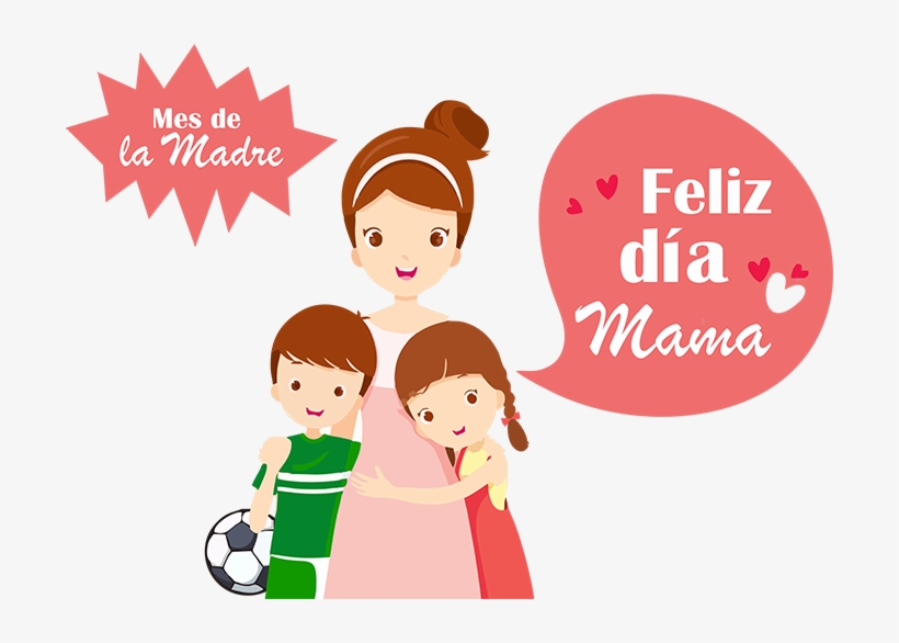 Diadeamadre - Mom Hugging Daughter And Son, transparent png
