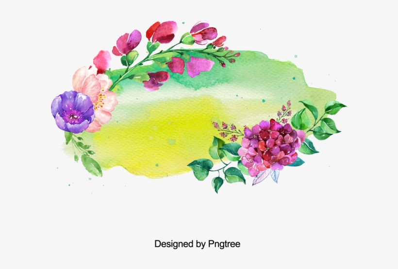 Pintado A Mano De Flores Y Marco De Salpicaduras De - Portable Network Graphics, transparent png
