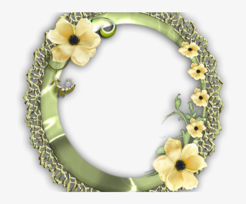 Marco Redondo De Flores Amarillas - Picture Frame, transparent png