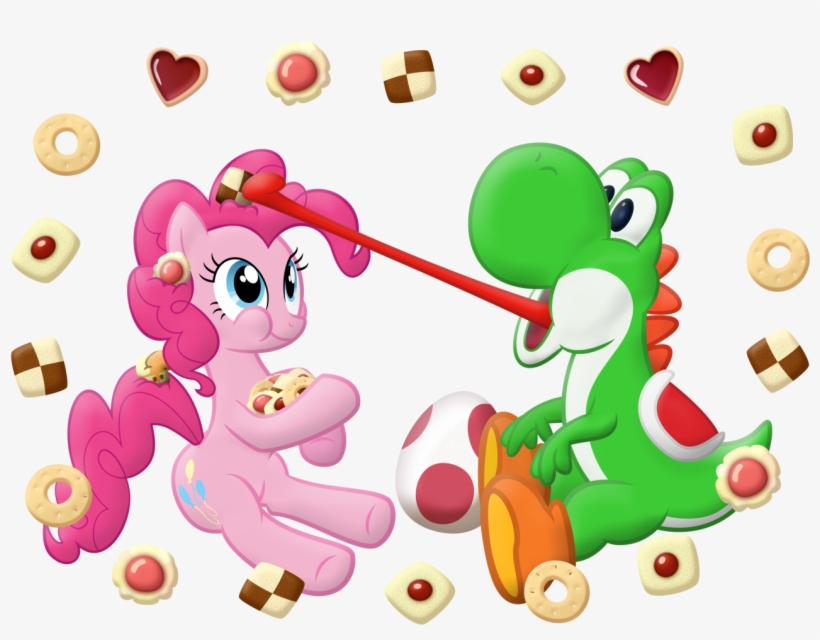 Frogem, Cookie, Crossover, Egg, Food, Pinkie Pie, Safe, - Yoshi And Pinkie Pie, transparent png