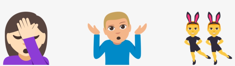 The Shrug, Face Palm, And Men With Bunny Ears - Cartoon, transparent png
