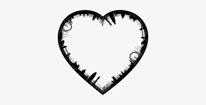 Britain, London, City, Heart, Love - London Skyline Silhouette, transparent png