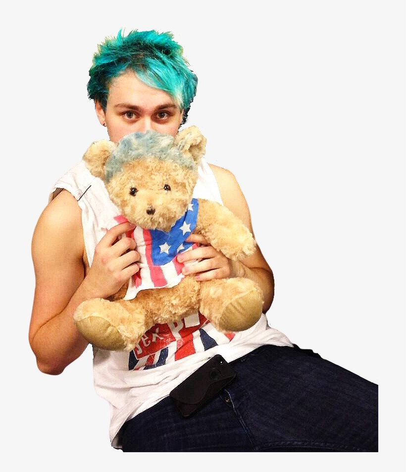 Why Is He So Cute I Just Want To Cuddle Him - Michael Clifford Blue Hair 2014, transparent png