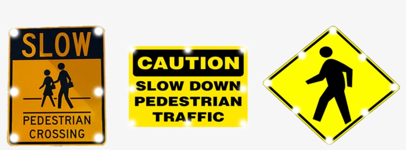Pedestrian Signs 3 - Lyle Tr-038-18ha Traffic Sign,24 X 18in,r And Bk/yel, transparent png