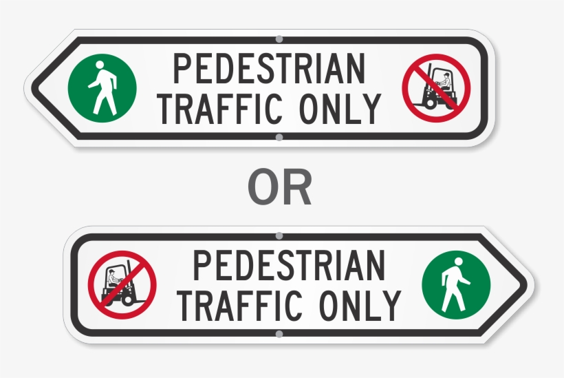 Pedestrian Traffic Only Sign - Lyle Tr-037-18ha Traffic Sign,24 X 18in,bk/yel, transparent png