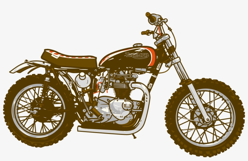 Illustration Cafe Racer Motorbike Triumph - Triumph Illustrations, transparent png