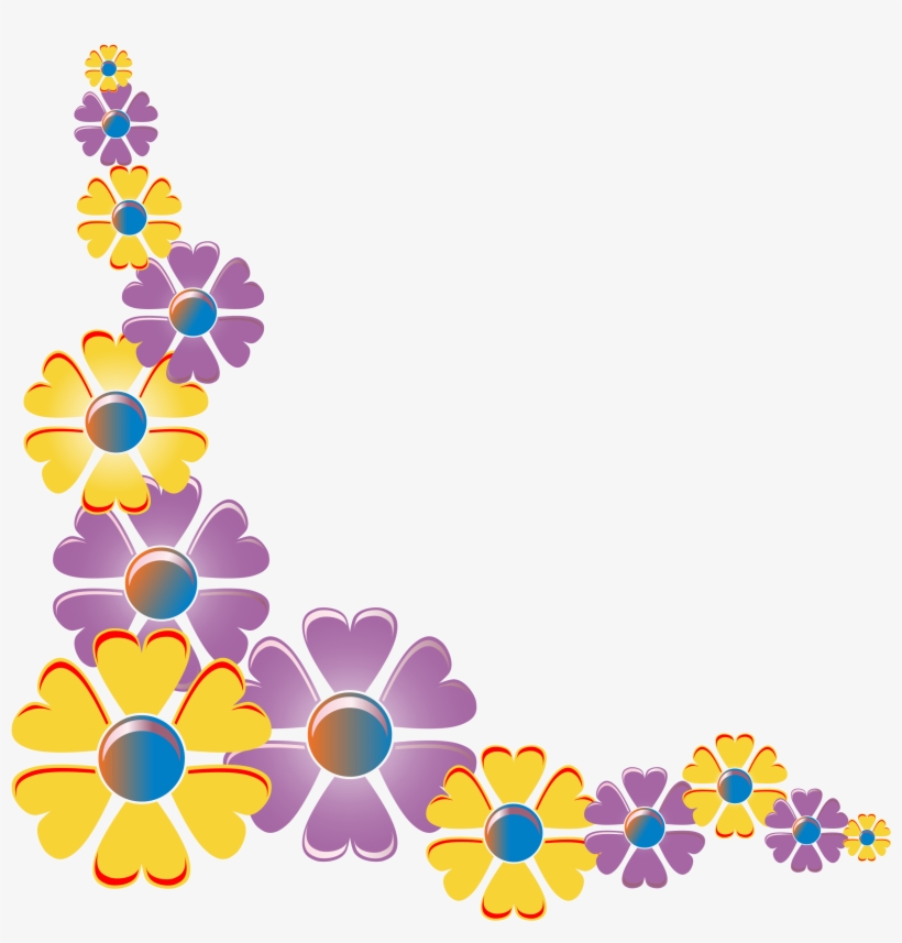 Flower Corner Variation - Clip Art Flowers, transparent png