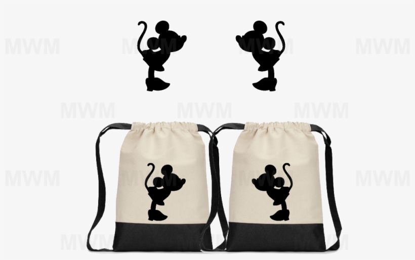Lgbt Lesbian Matching Couples Cotton Canvas Drawstring - Mickey Mouse String Bag, transparent png