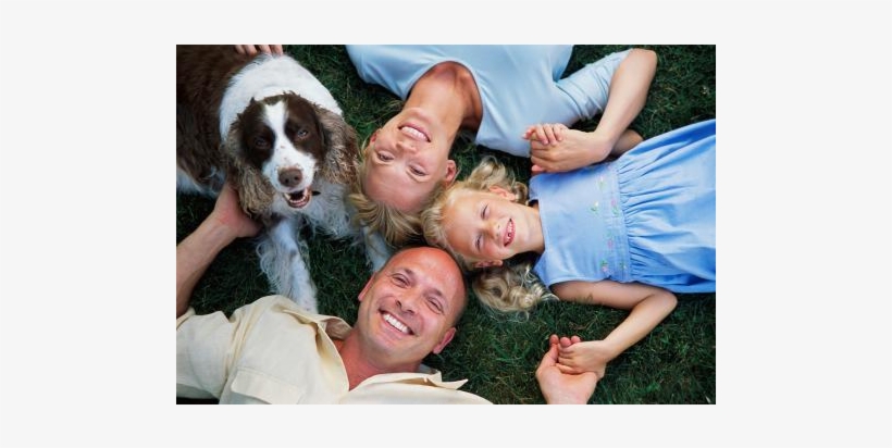 Is It Time For A Family Reunion, Birthday Party, Baby - Family With Dog Laying In Grass, transparent png