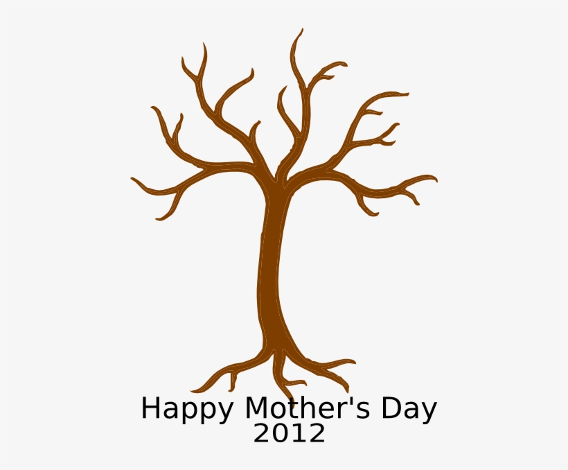 Mother S Day Handprint Tree Template Clip Art At Clipart - Tronco De Arbol Dibujo, transparent png