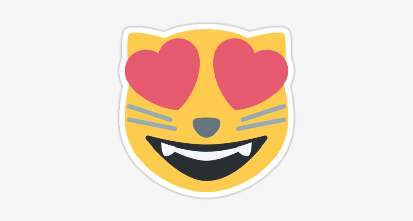 Emoticon Ojos Corazon Feliz Cat Emoji Heart Eyes 375x360 Png Download Pngkit