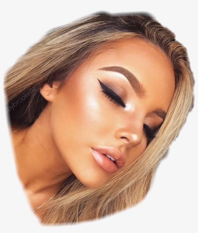 Glow Eyeliner Makeup Highlight Skin Dewy Tumblr Aesthet, transparent png