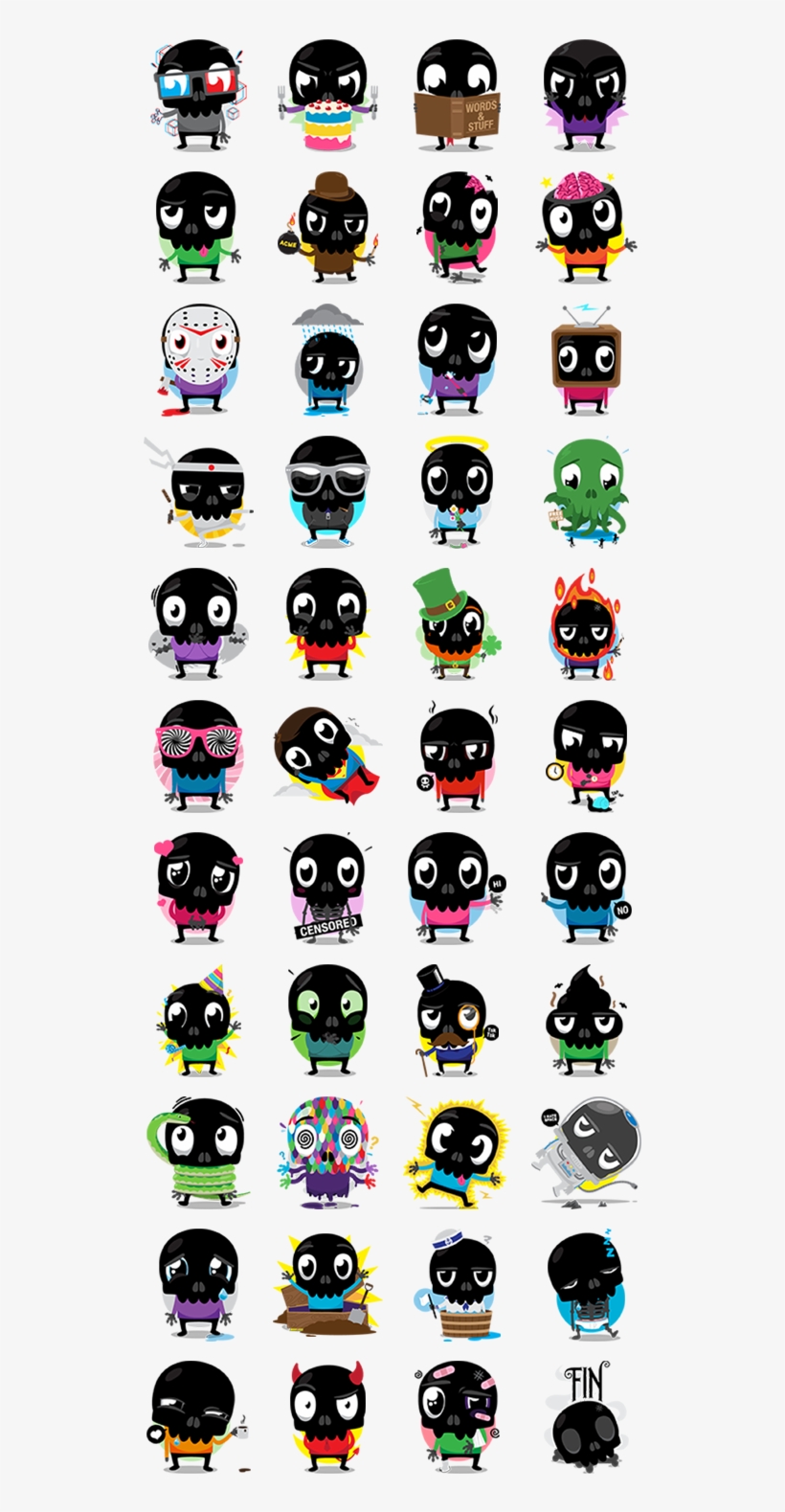 Skullington - Skull Facebook Sticker, transparent png