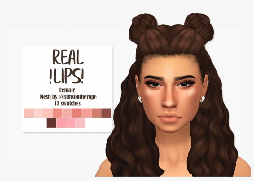 “real Lips Recoloursome Natural Lip Tones For Your - Sims 4 Lip Presets, transparent png