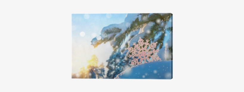 Cuadro En Lienzo De Fondo De Invierno Con Copos De - Winter, transparent png