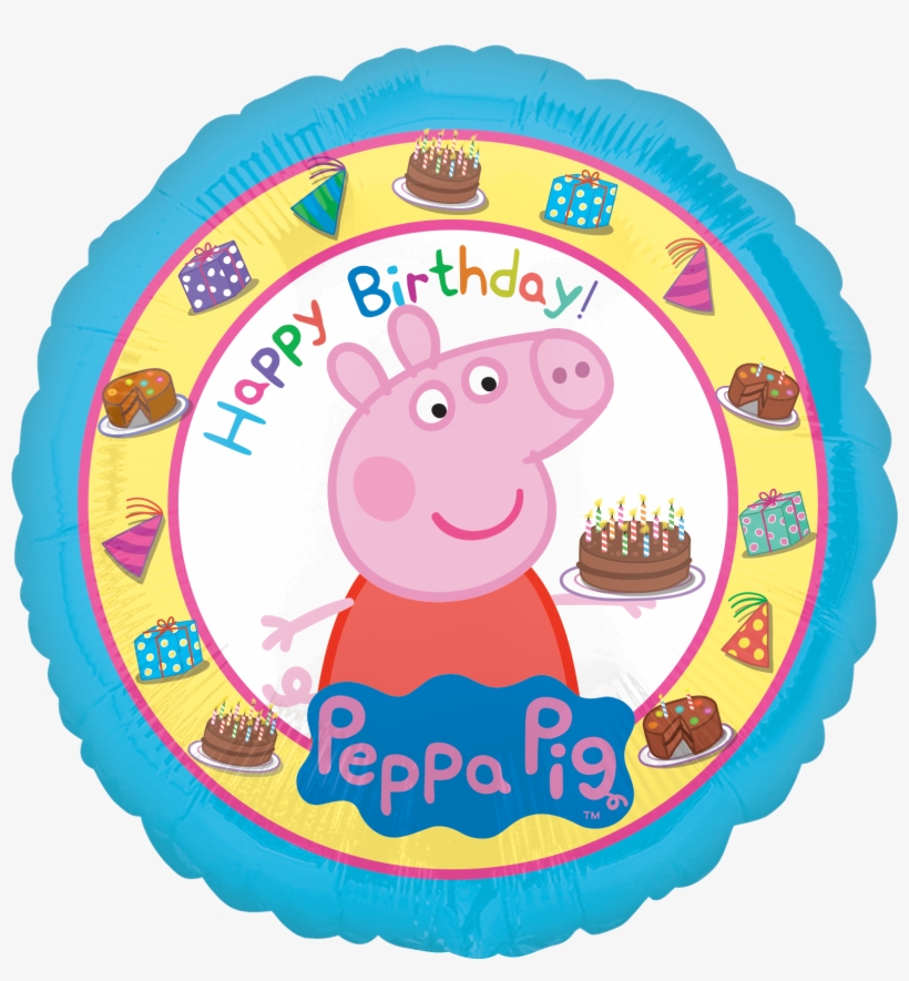 Peppa Pig Happy Birthday - Peppa Pig Happy Birthday Balloon, transparent png