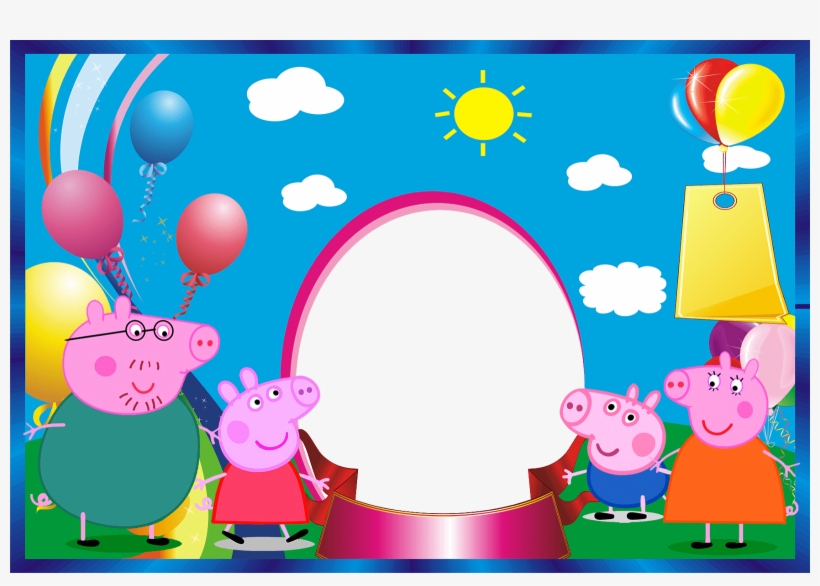Imágenes De Cumpleaños De Peppa Pig Y Sus Amigos Mi - Fotomontaje Peppa Pig Cumpleaños, transparent png