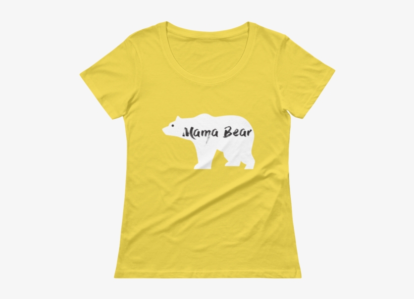 Mama Bear Ladies' Scoopneck T-shirt - Frenchie Enjoys Summer On Unicorn Pool Float In Swimm, transparent png